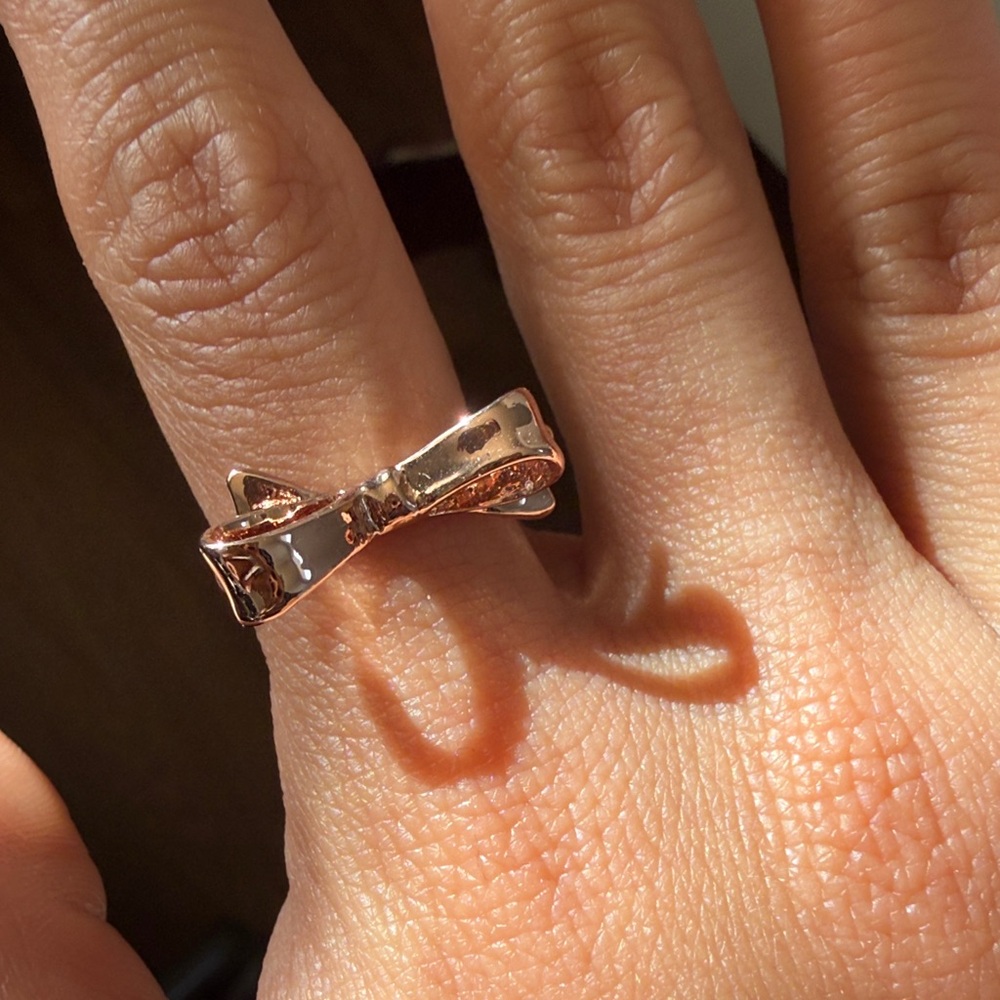 Kate Spade rose gold bow ring